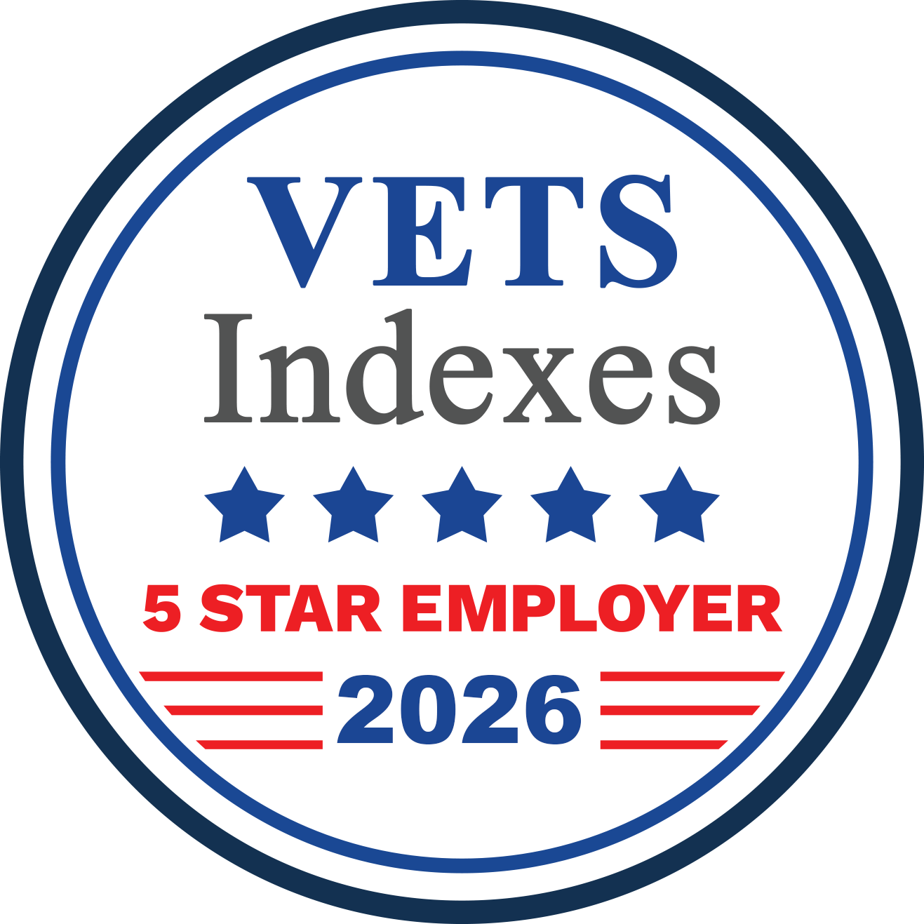 VETS Indexes 5 Star Employer 2026 badge